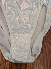 Hanes Her Way white shiny Satin Stretch Hi-Cut Brief Women’s Panties Vintage 5