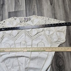VTG NOS Hand Made BANDO Crochet Lace 100% Cotton Linen Tunic Large Women’s Top