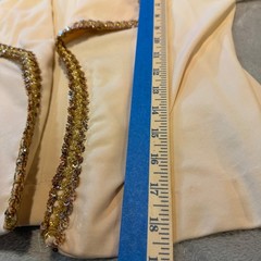 Vintage 70s Cream Halter Maxi Dress and Sequin Bolero Jacket Set bridal 1970s