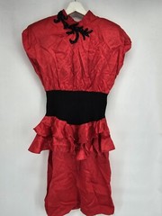 Womens Vintage Costume Dress Black Red Size 13/14