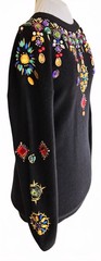 1980s CEDARS Lambswool Angora Jeweled Beaded Sweater Size Large