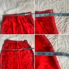 Vintage 80s Designer Argenti Red Silk Butterfly Skirt & Jacket Set