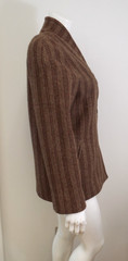 Vintage 1980s Thierry Mugler Wool Tweed Blazer Jacket 40 Italy Brown Red