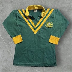 Vintage 1960s Australia Rugby Jersey Classic Rare Large Green