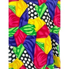 Renaissance Sportswear Vintage Multi Color Geometric Polka Dot Top Womens Small