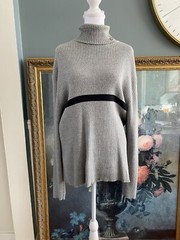 Vintage Polo Jeans Co Ralph Lauren Sweater Women’s Large Gray Ribbed TurtleNeck