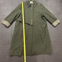 Vtg Avoca Collection Ireland Wool Trench Coat Green Oversized Women’s X-Large