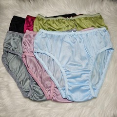 Lot of 6 Vintage Slippery Nylon Panties Sissy Sheer Briefs Size 7-8 Hip 38-42″