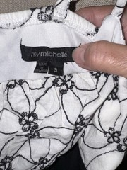 Vintage My Michelle Spaghetti Strap Dress Floral Embroidery Size 9