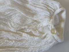 VTG Michiko Koshino Ruffle Lace Up Blouse Made In Italy White Cotton Y2K Sz 40