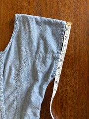 Vintage 80s Chandni Chambray Dress M 100% Cotton Pockets Midi Prarie Western