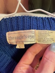 Vintage The Eagle’s Eye Unicorn Sweater L Cottagecore Folk Art 3D Apples 80s 90s