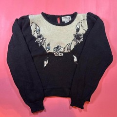 Vintage 90s embroidered knit sweater unique women’s vintage knit sweater