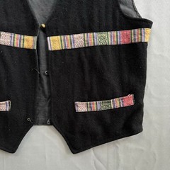 Vintage Southwest Native Peyote Inspired Black Vest Medium