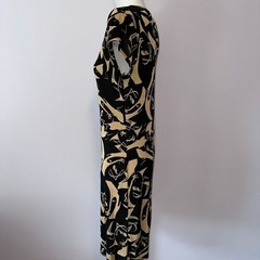Vintage 90s Whimsygoth Slinky Face Print Dress Small Avant Garde Art Maximalist