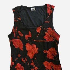 VTG 90’s, y2k dark floral midi summer dress / LG XL / Alt, goth, whimsygoth