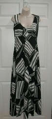 Mr. Blackwell Women’s Vintage Long Dress 1960’s Black and White Sleeveless New