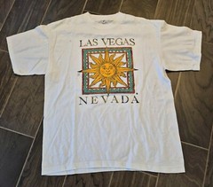 Vintage Las Vegas Nevada Men’s White Travel TShirt Size Xlarge Sun