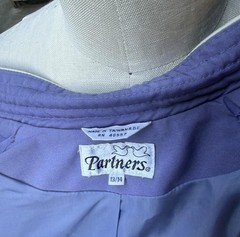 Vintage Partners Lavender Cotton Blend Trench Coat 70’s Flare Retro Cottage