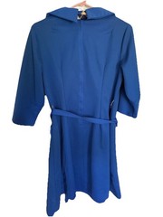 Vintage 1970s Toni Todd Women’s Dress Blue Collar Geometric Scarf Retro Size 8