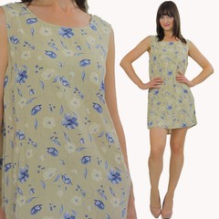 Vintage VTG 90s Grunge dress Boho Hippie mini floral mini dress