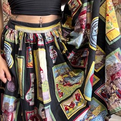 Stunning archive vintage 1950s “Visit to the Art Museum” Maidstone Fabrics skirt