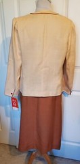 NOS Vintage 70s 80s Butte Orange Brown Rayon Polyester 2 Pc Suit Size 14 B38