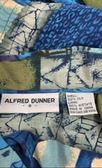 Alfred Dunner Women’s Vintage 90s Silk Abstract Print Zip Jacket Blue Sz 8 NWT