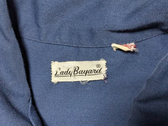 VTG 60s 70s Lady Bayard Shirt Dress Navy With Red Top Stitching – Women 15-16