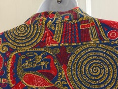 Vintage Sayburg Yellow/Blue/Red Print Cotton Robe/Dress-Size XL (No size tag)