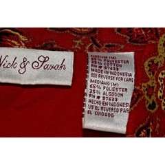 VTG Sleevless Shirt Nick & Sarah Size M 90s Merlot Fancy Gold Green Paisley Trim