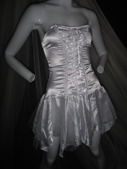VTG Fredericks of Hollywood 90’s New Sexy!! White Lingerie Dress Tie Up Bodice S