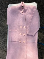 NWT IB Diffusion LG long cardigan duster coat pink wool mohair blend VTG