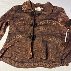 Vintage Jessica Howard Shimmer Jacquard Jacket Blazer Brown Black Size 10 USA