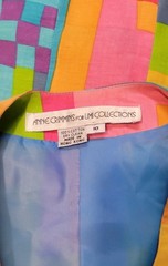 Vtg Anne Crimmins For UMI Collections Bold Neon Geometric Skirt Jacket Suit 10