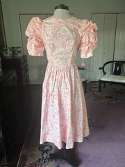 Vintage Pink Floral “Mattie Of Lynne “ 80’s Party Prom Dress Cottage Core