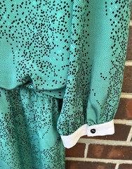 Vintage Liz Petites Inc Babydoll Green Dress Peter-pan Collar Bow Pollyanna 10