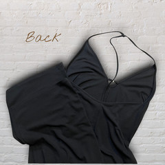 Vtg 2000 Victorias Secret Black Jumpsuit Halter Backless Plunge Palazzo Small