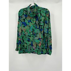 Howard Wolf Women Maximalist Secretary Bow Top Sz 12 Psychedelic Bold Jewel Tone