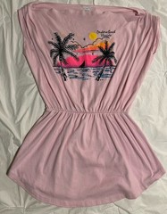 Vintage 1980’s Daytona Beach Florida printed beach/pool cover up L Large Pink