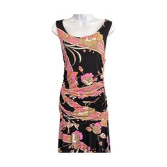 Vintage Y2K Karen Kane Lifestyle Floral Midi Dress Retro Psychedelic Groovy