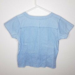 Vintage Western Pearl Snap Blue Top Womens Size Medium M