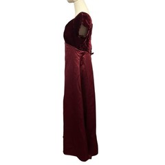 Alfred Angelo Vintage Wine Velvet Satin Prom Gown Dress Small Formal
