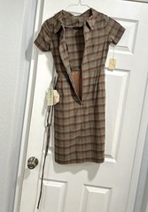 VTG 1950s BETTY BARCLAY SHERBET-PLAID Sundress Junior Petite Sz 5 Green Red NWT