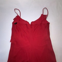 Vtg 90s Y2K City Triangles Red Asymmetrical Ruffle Dress Whimsigoth Fairy 11
