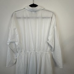 Vintage The American Shirt Dress Full A Line Skirt Solid White No Belt Size 18