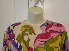 Paola Davitti Pucci-esque Vintage POP ART Psychedelic Mod Flower Print Silk Top