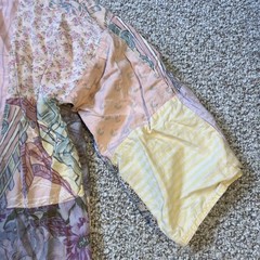 Ragman Womens Quilted Patchwork Kimono Sz 15.5 32/33 Lagenlook Art to Wear Pink