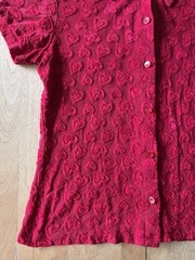 Vintage 90s Self Esteem Heart Print Button Shirt Size Large Valentines Day Y2K