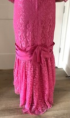 Vintage ILGWU Lace Overlay Dress, Sz 18, Special Occasion, Party, Statement